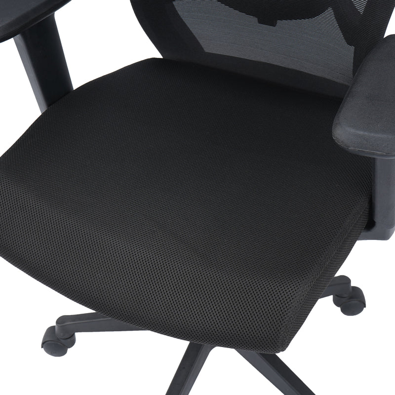 Hexon Mid Back Mesh Office Chair with Adjustable Arm (Black)