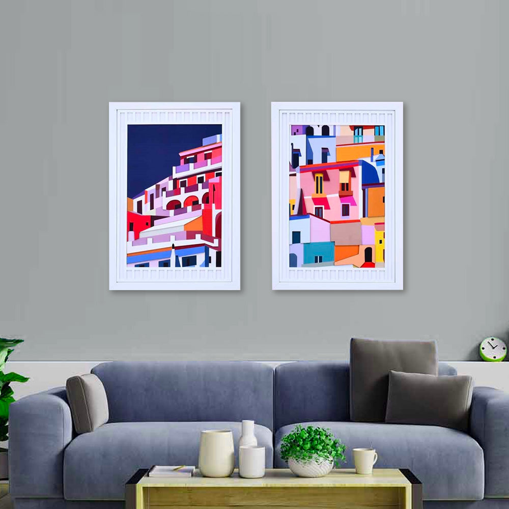 Nilkamal Abstract 3D Painting Set of 2 (Multicolor)