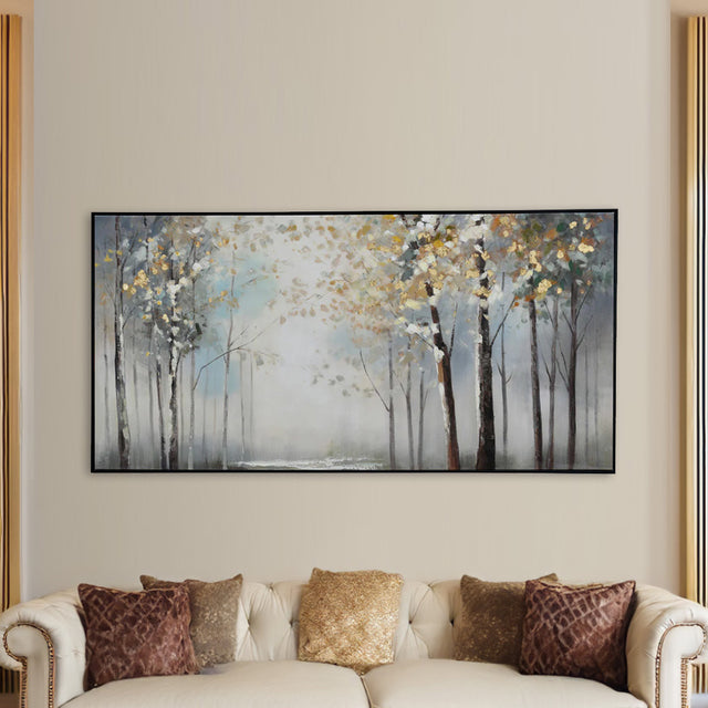 Nilkamal Tall Trees Canvas Wall Painting Grey