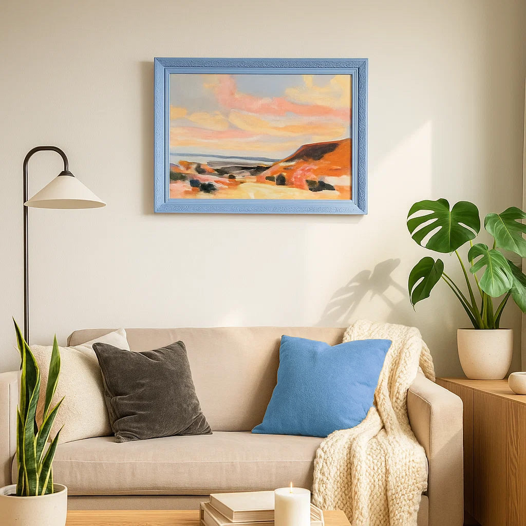 Seaside Panorama Canvas Wall Painting- Multicolor
