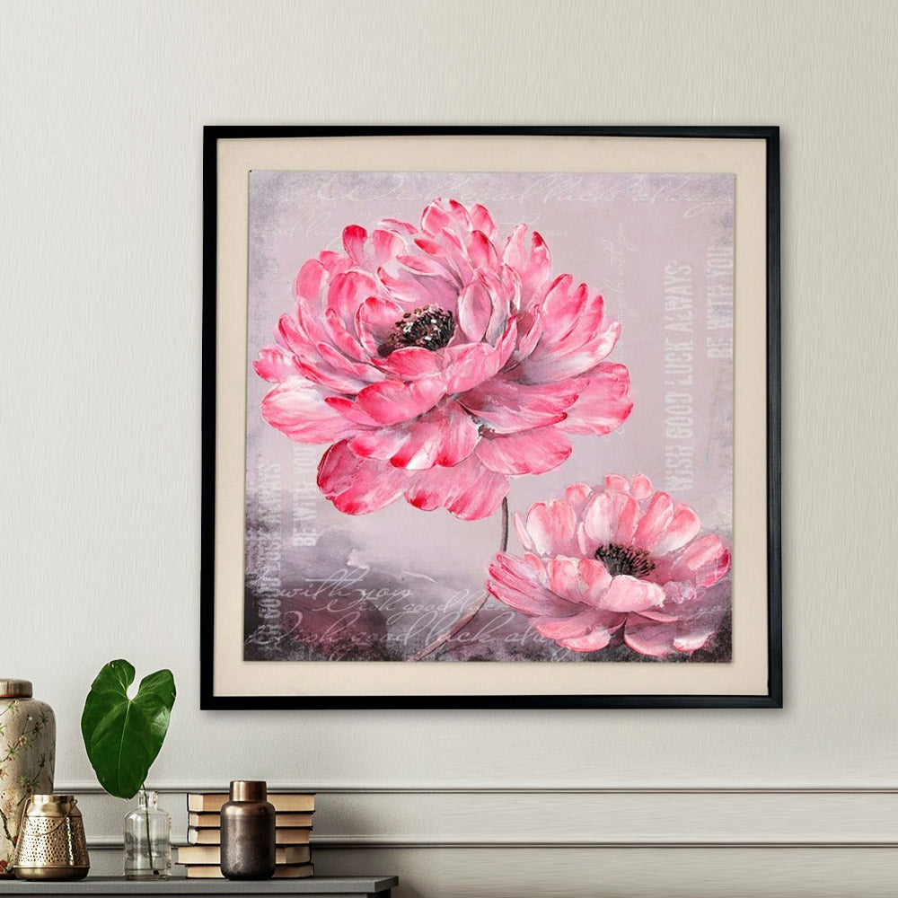 Nilkamal Flower Art Canvas Wall Painting (Pink)