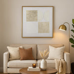 Lines and Arch Canvas Wall Painting- White and Gold