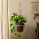 Hanging Metal Planter Small- Brown and Gold