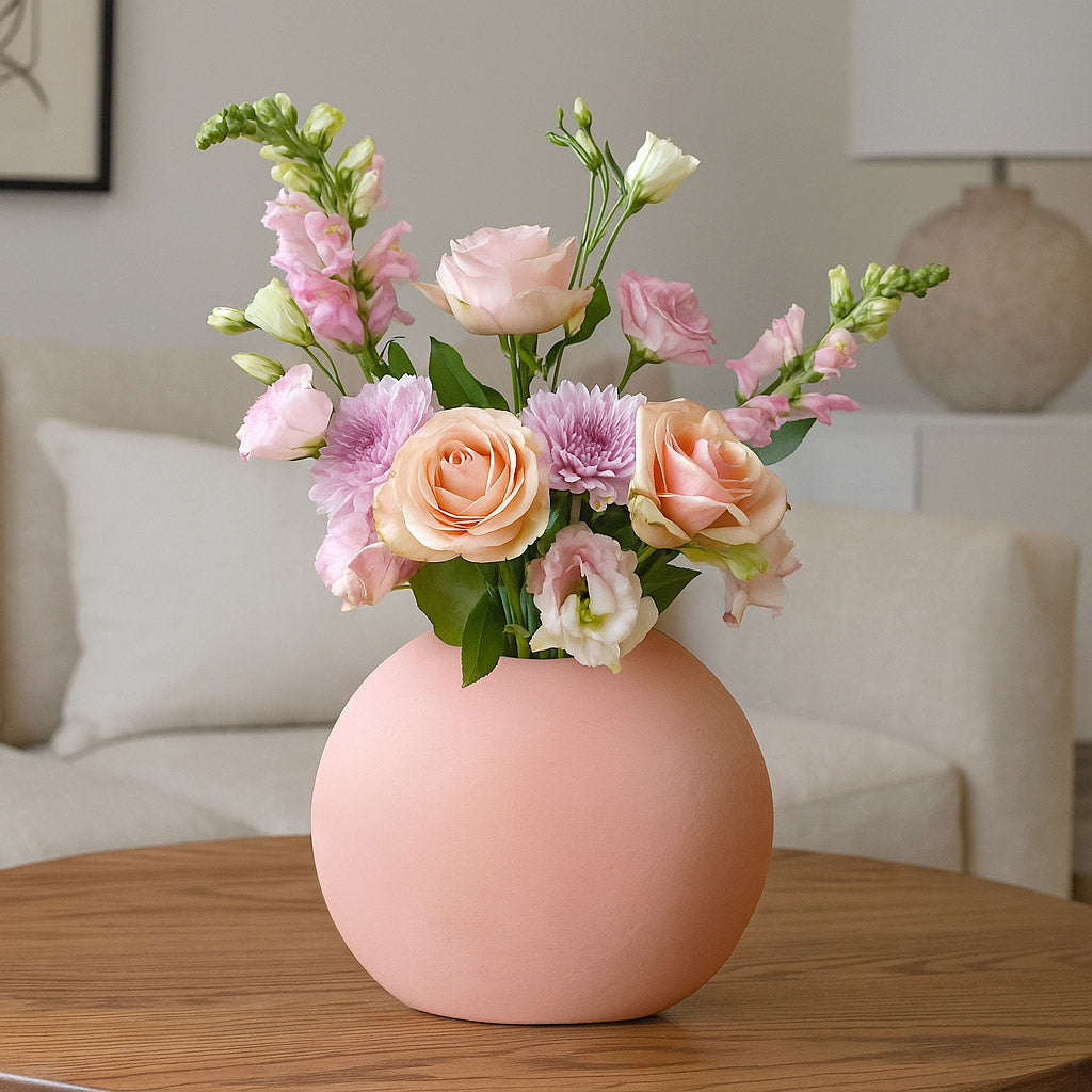 Cirque Metal Decorative Vase- Pink