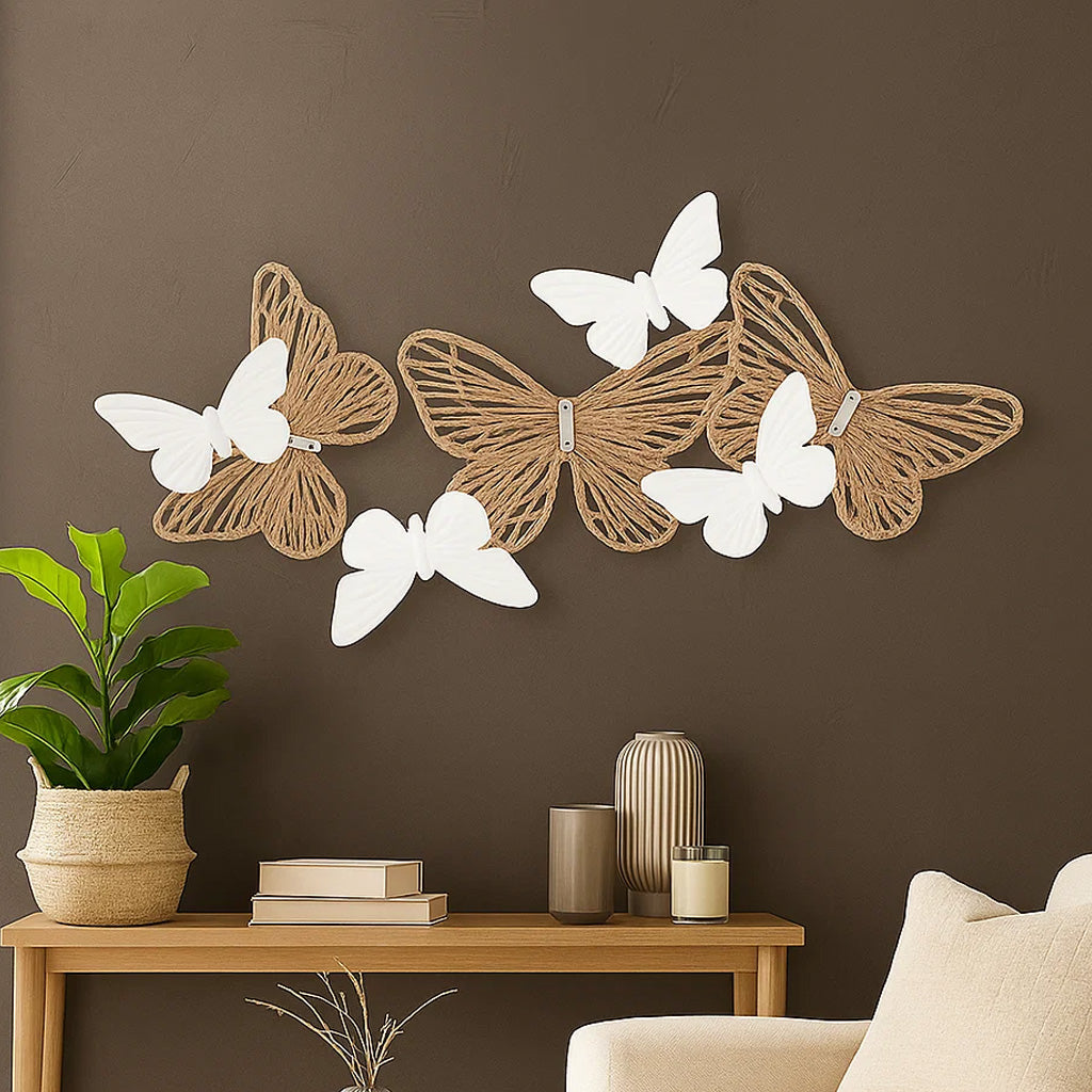 Butterfly Wall Décor- White and Brown