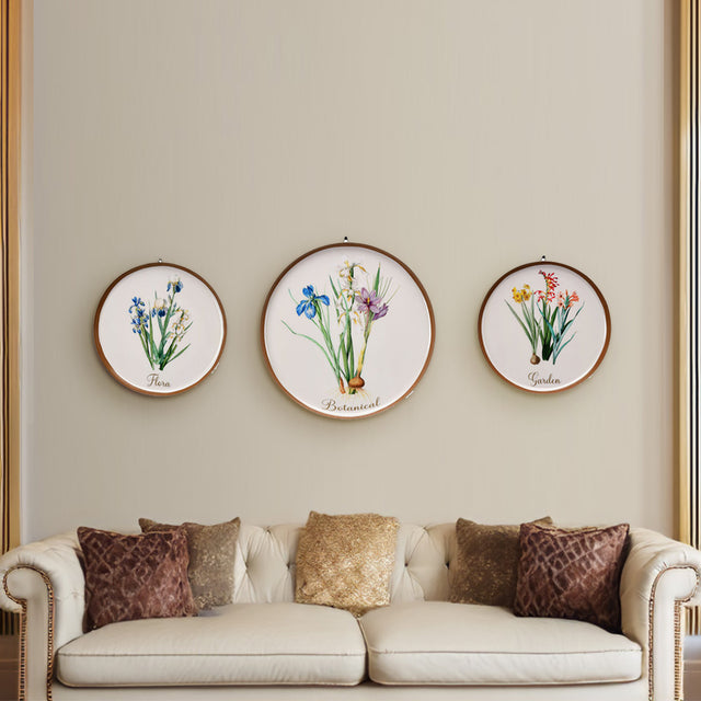 Nilkamal Flower Bunch Metal Wall Decor Plates Set of 3 (Multicolor)