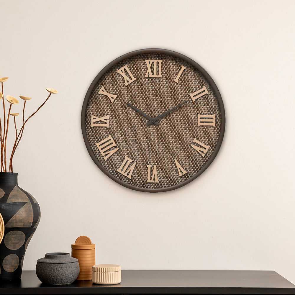 Nilkamal Round Plastic Roman Numerals Analog Wall Clock Brown