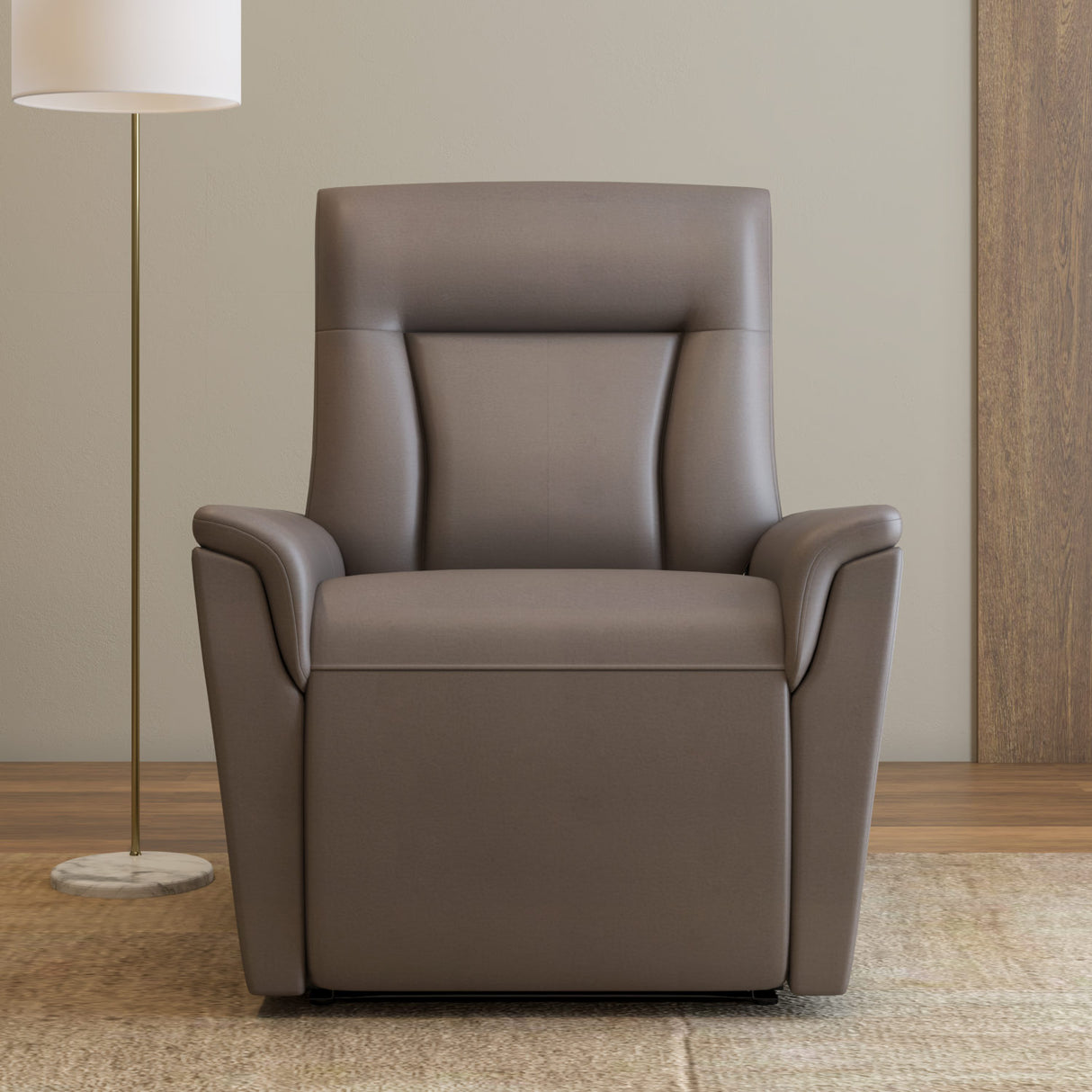 Credal 1 Seater Electric Rocker Recliner Sofa- Brown