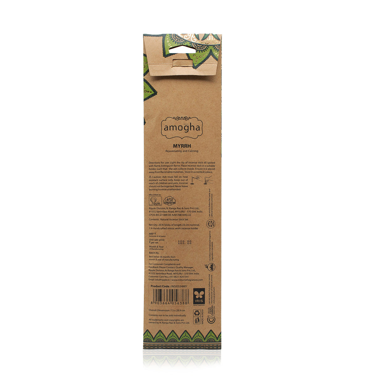 IRIS Amogha Myrrh Fragrance Incense Sticks Pack of 20