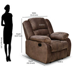 Inpro 1 Seater Manual Fabric Recliner Sofa- Brown