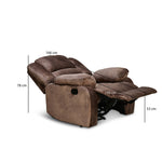 Inpro 1 Seater Manual Fabric Recliner Sofa- Brown