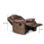 Inpro 1 Seater Manual Fabric Recliner Sofa- Brown