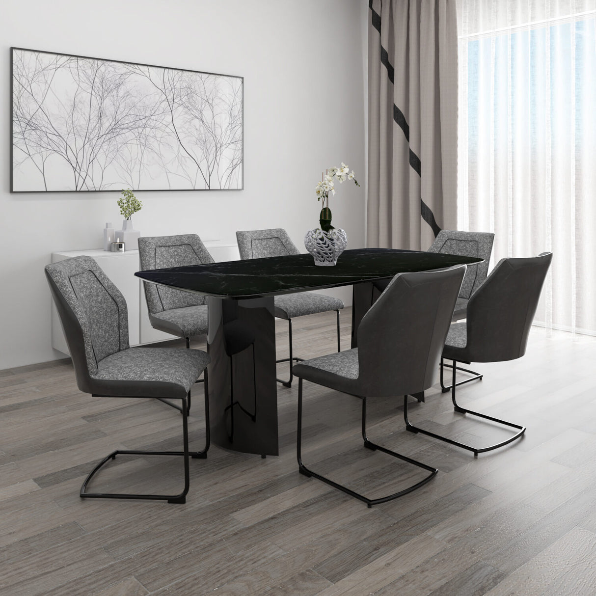 Nilkamal Kelby 6 Seater Dining Set Black