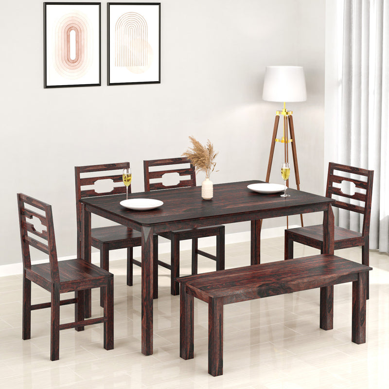 Nilkamal casper6 Seater Dining Set With Bench Country Light
