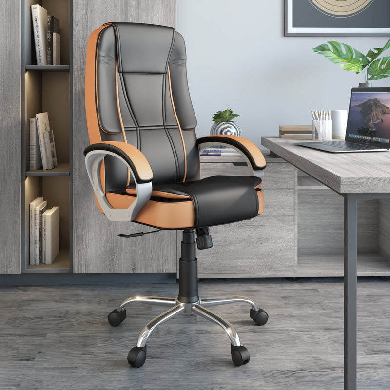 Nilkamal Kyoto High Back Office Chair - Tan And Black