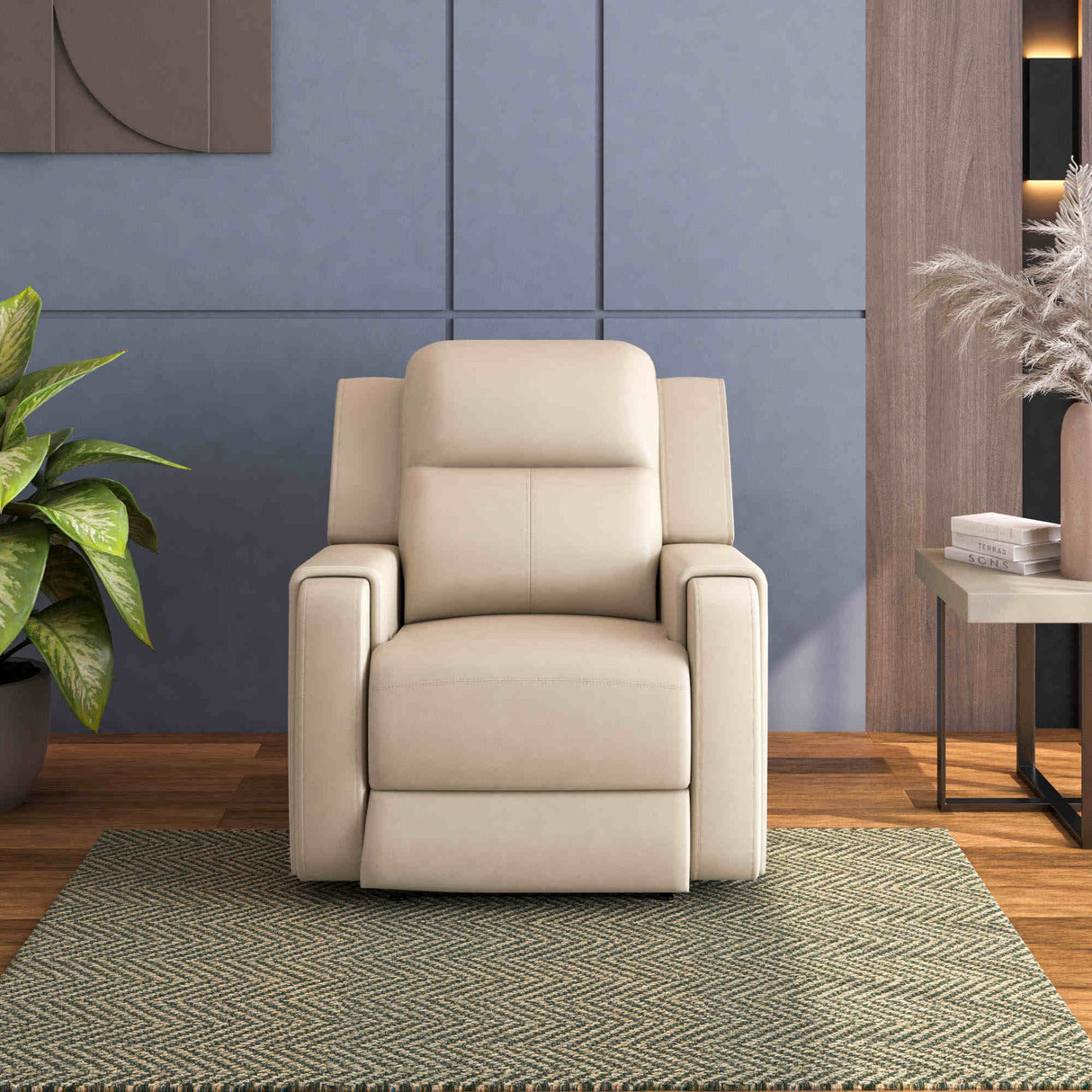 Nilkamal Levon 1 Seater Manual Recliner Light Beige