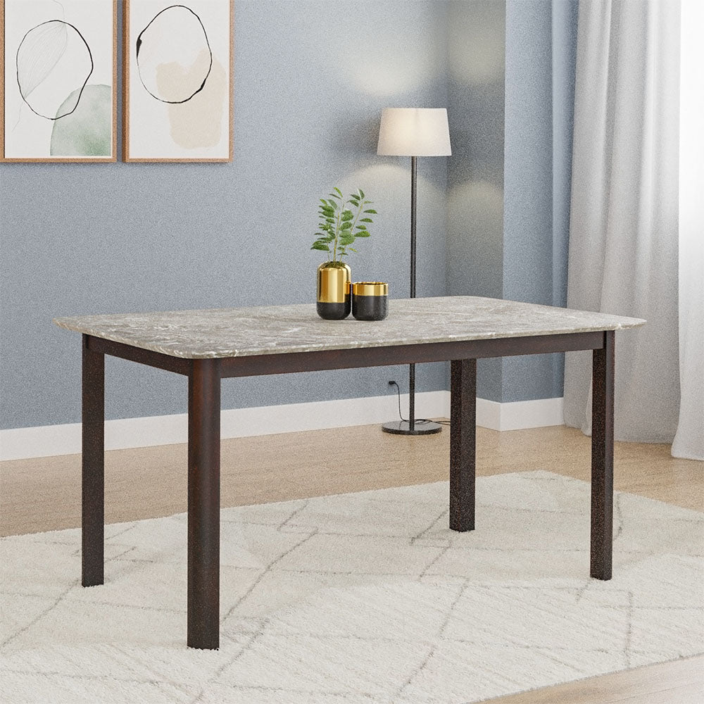 Nilkamal Lindsey 6 Seater Dining Table Marble Beige