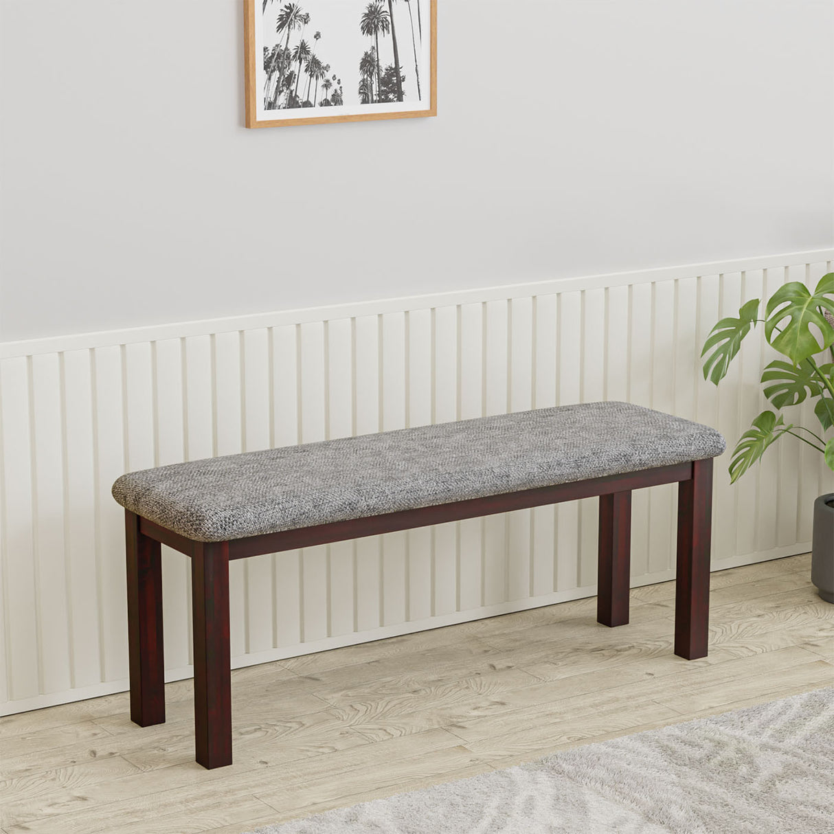 Nilkamal Lindsey 6 Seater Dining Bench Walnut
