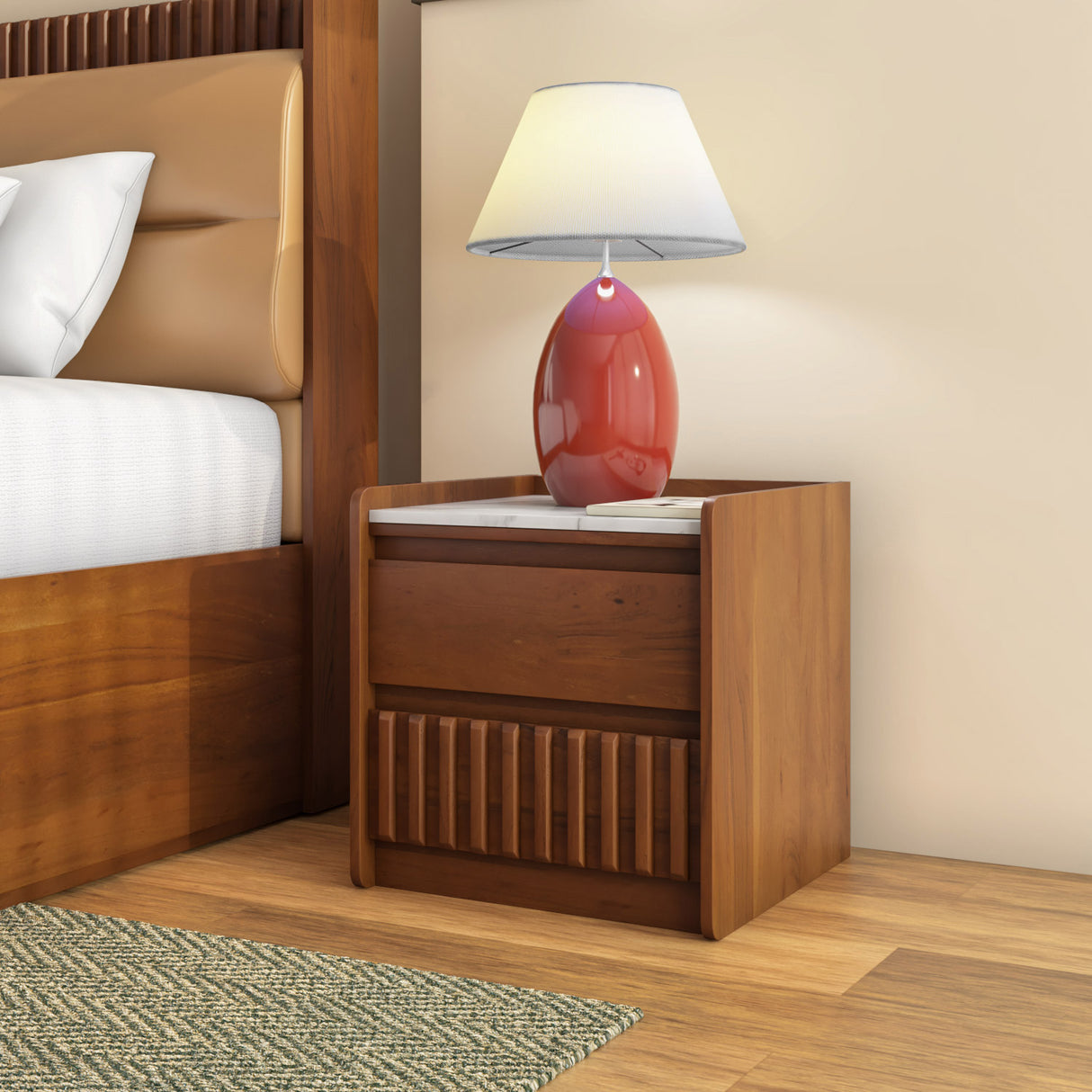 Linea Night Stand- Honey Walnut