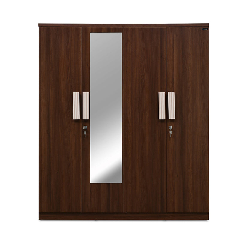 Nilkamal Homes - Rova 4 Door Wardrobe with Mirror Front View