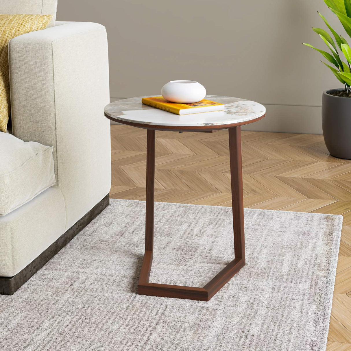 Loop Side Table- Walnut Brown