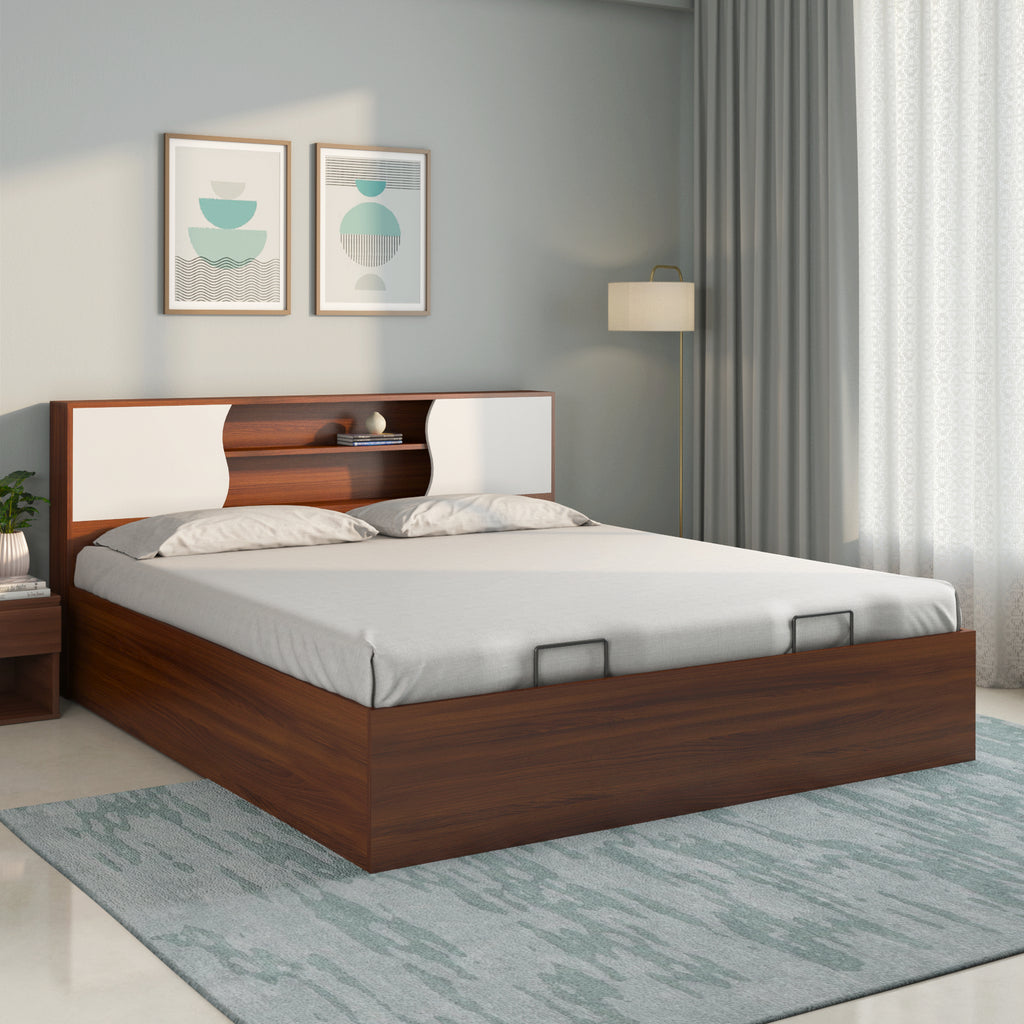 Malcom Prime Bed with Semi Hydraulic Storage (Walnut)