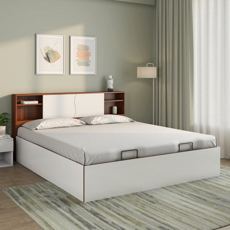 Nilkamal Malcom Prime Bed With Semi Hydraulic Storage (Walnut) - 02