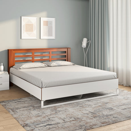 Nilkamal Maple Meta Solid Wood Without Storage Bed White