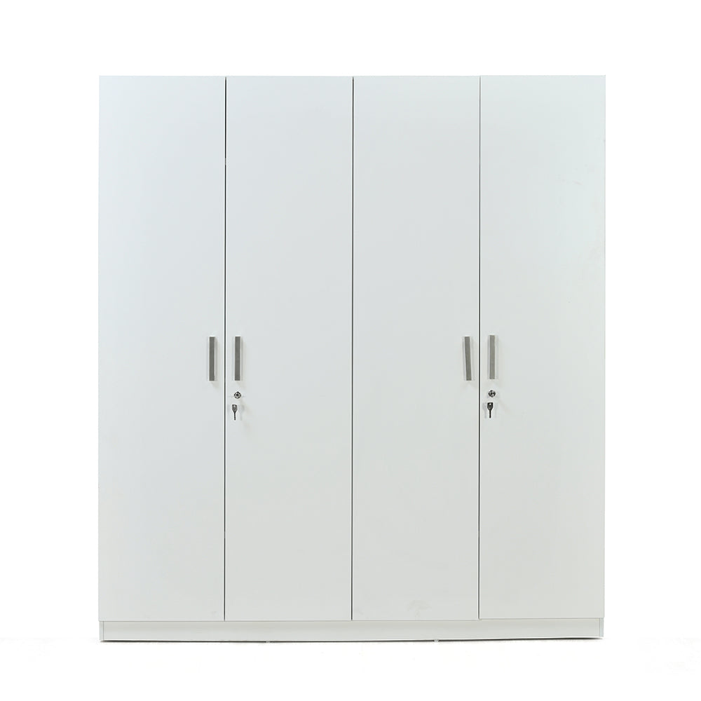 Max 4 Door Wardrobe (Frosty White) - Front View