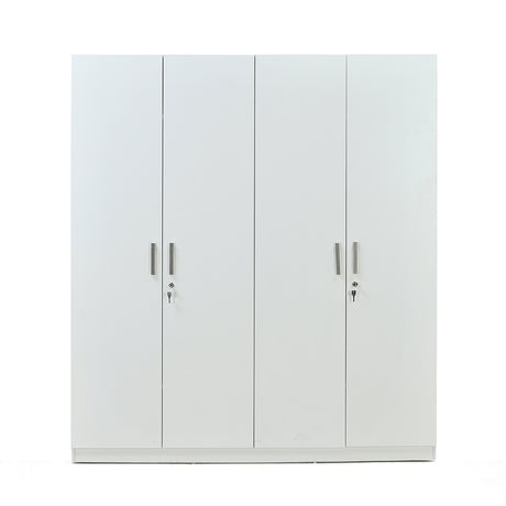 Max 4 Door Wardrobe (Frosty White) - Front View