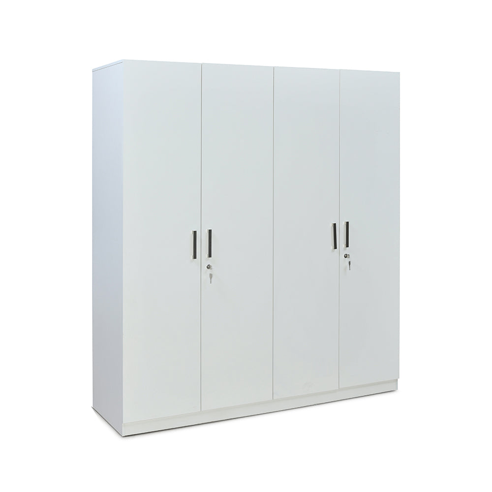 Max 4 Door Wardrobe (Frosty White) - Slight Side View