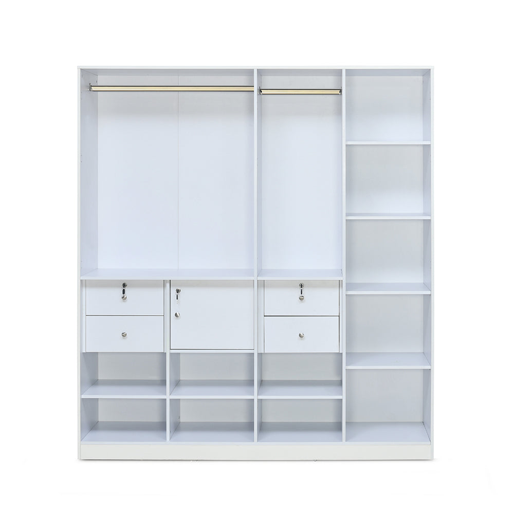 Max 4 Door Wardrobe (Frosty White) - Open View-2