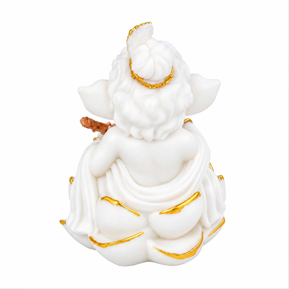Vandanam Decorative Ganesha Veena Showpiece- White & Gold
