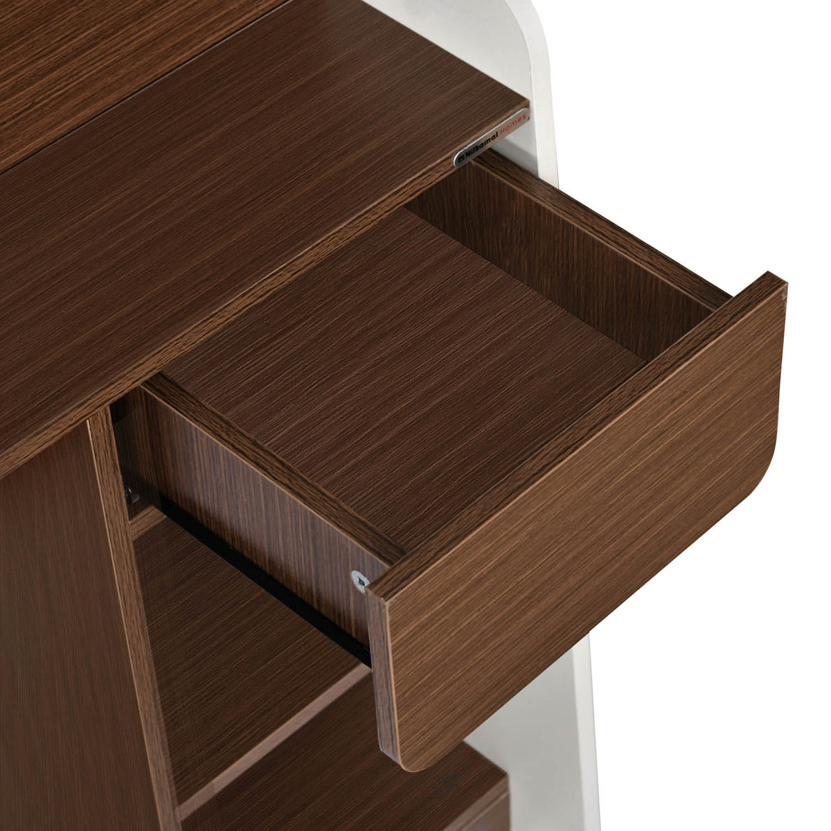 Sliven Computer Table with Hutch- Legno Oak Dark & Ivory