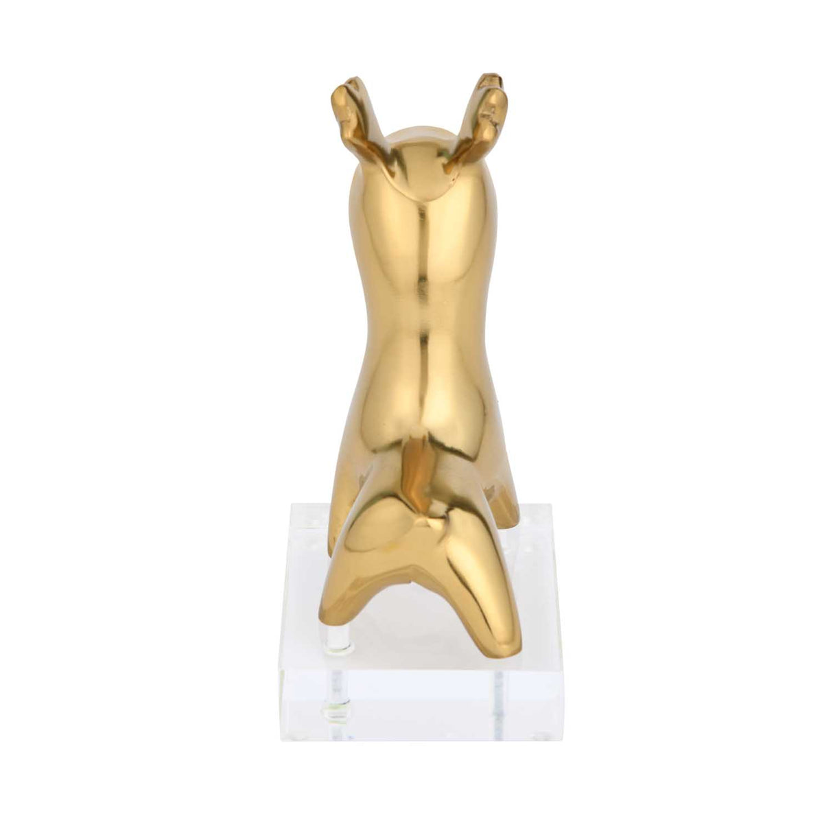 Deer Figurine Metal and Acrylic Showpiece- Gold