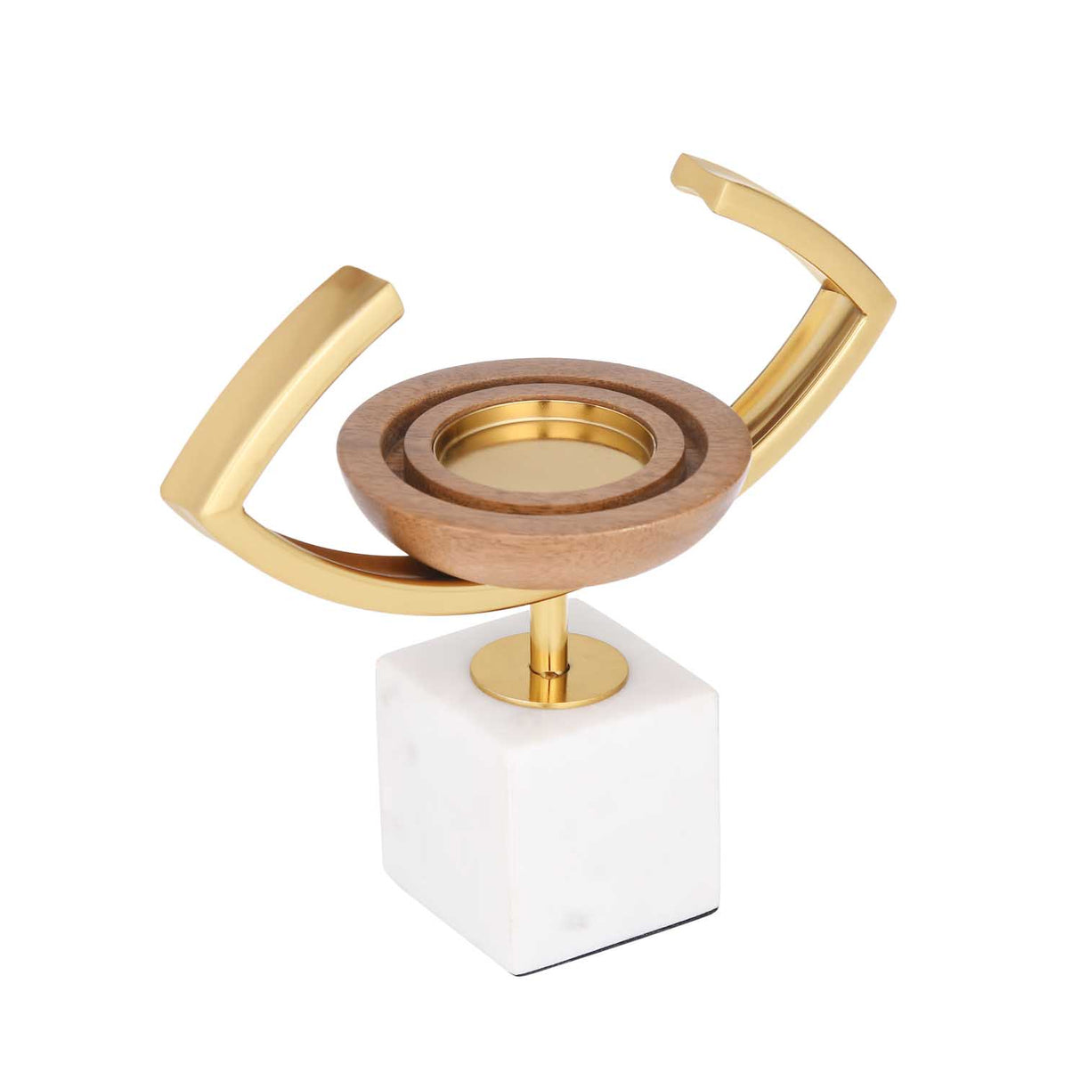 Eye Shape Candle Holder- Gold & White