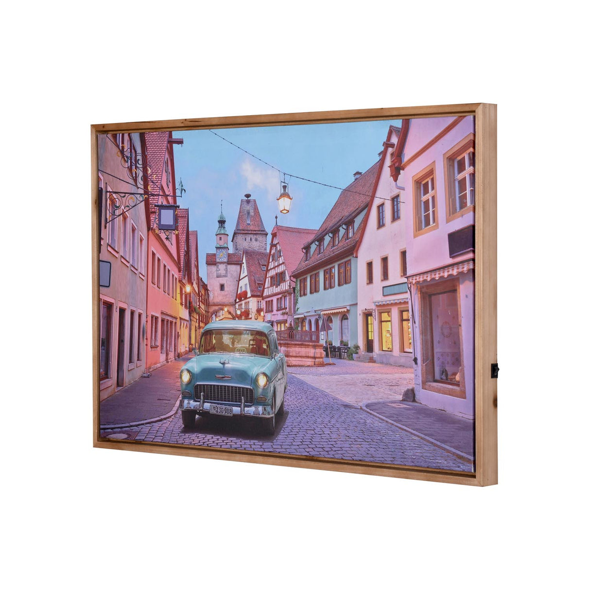 Classic Drive Canvas Wall Painting with LED Light- Multicolor