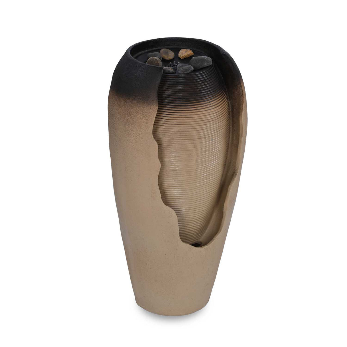Vase Shaped Polyresin Water Fountain- Sand & Brown