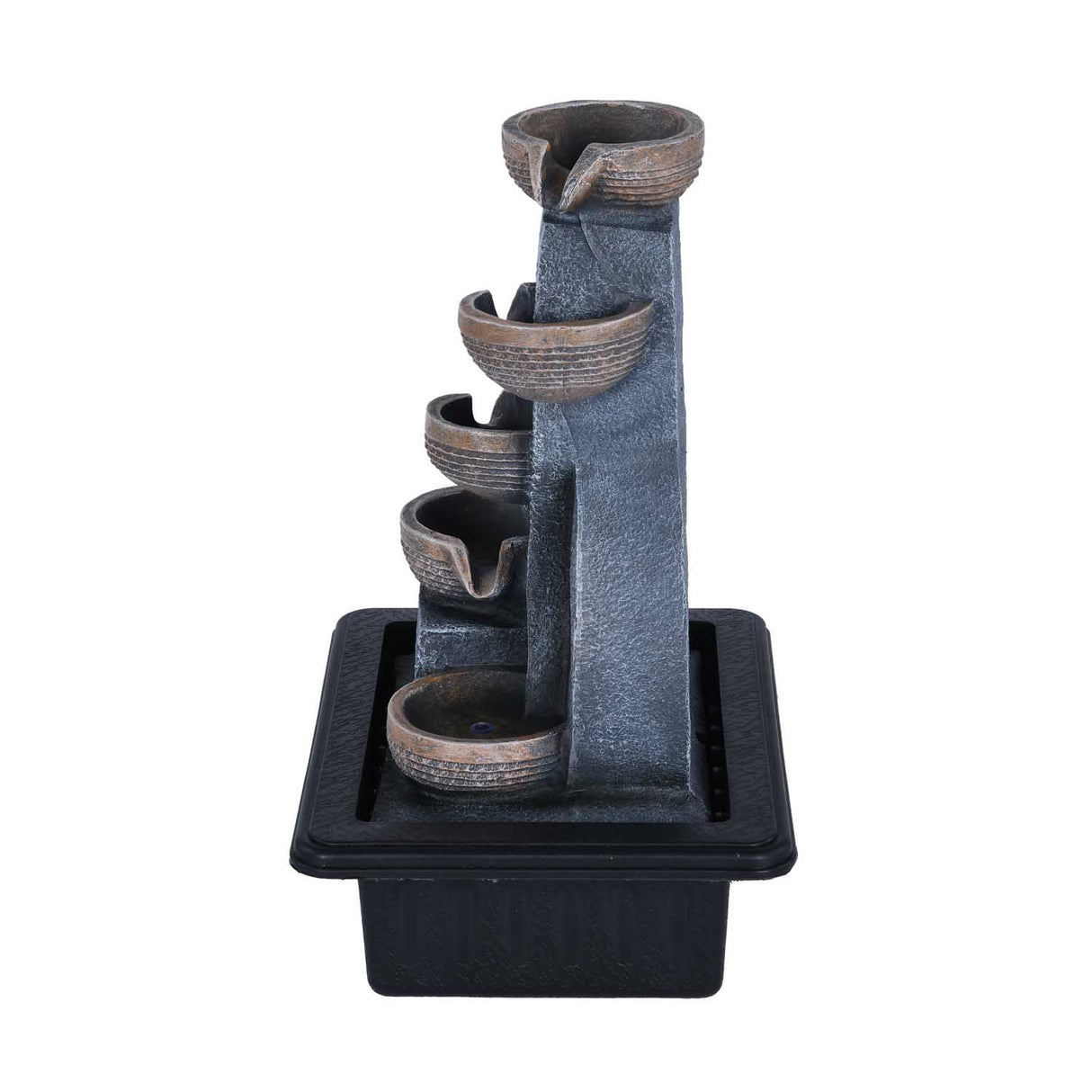 Decorative Five Pots Water Fountain- Grey & Black