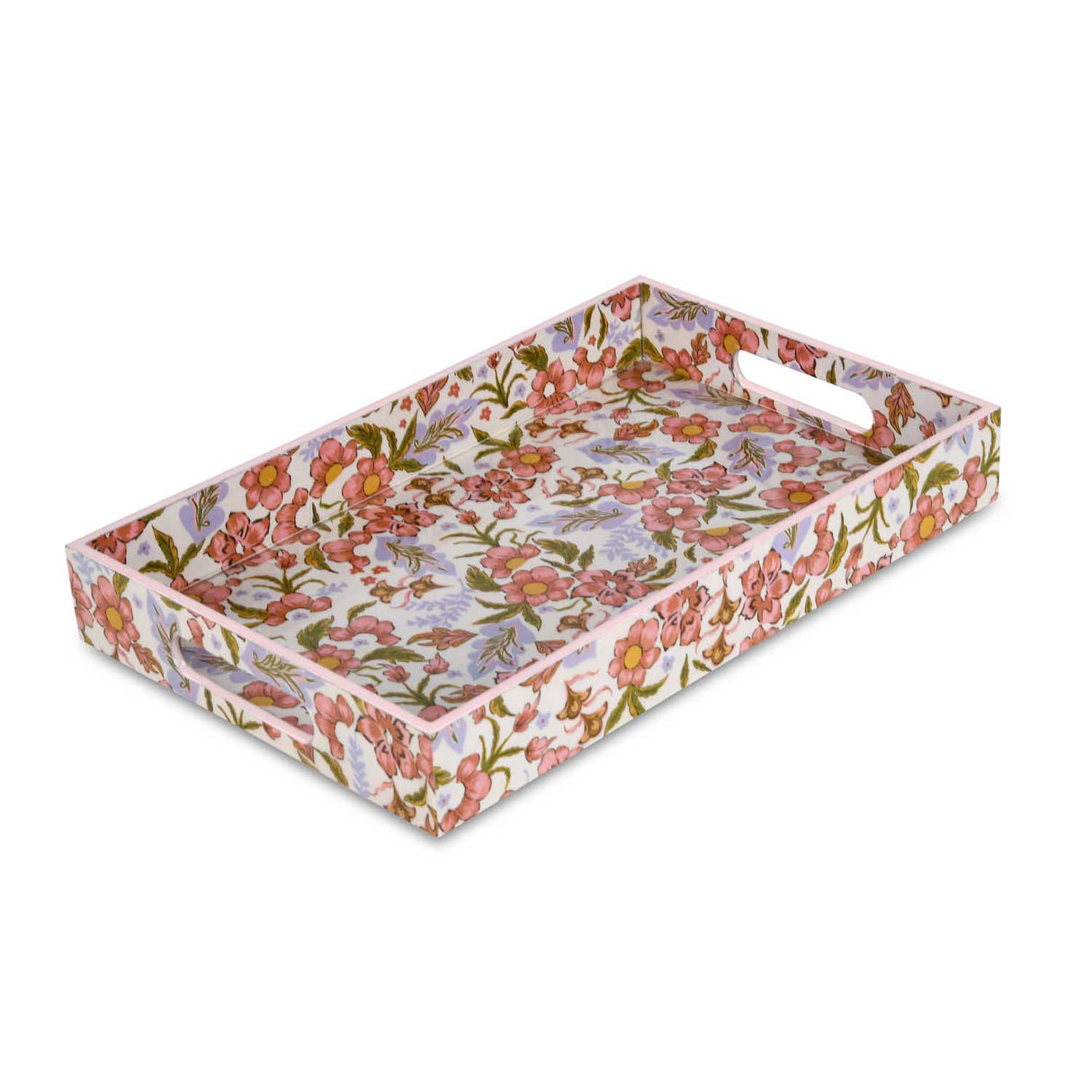 Large MDF Tray with Hand Grip- Pink