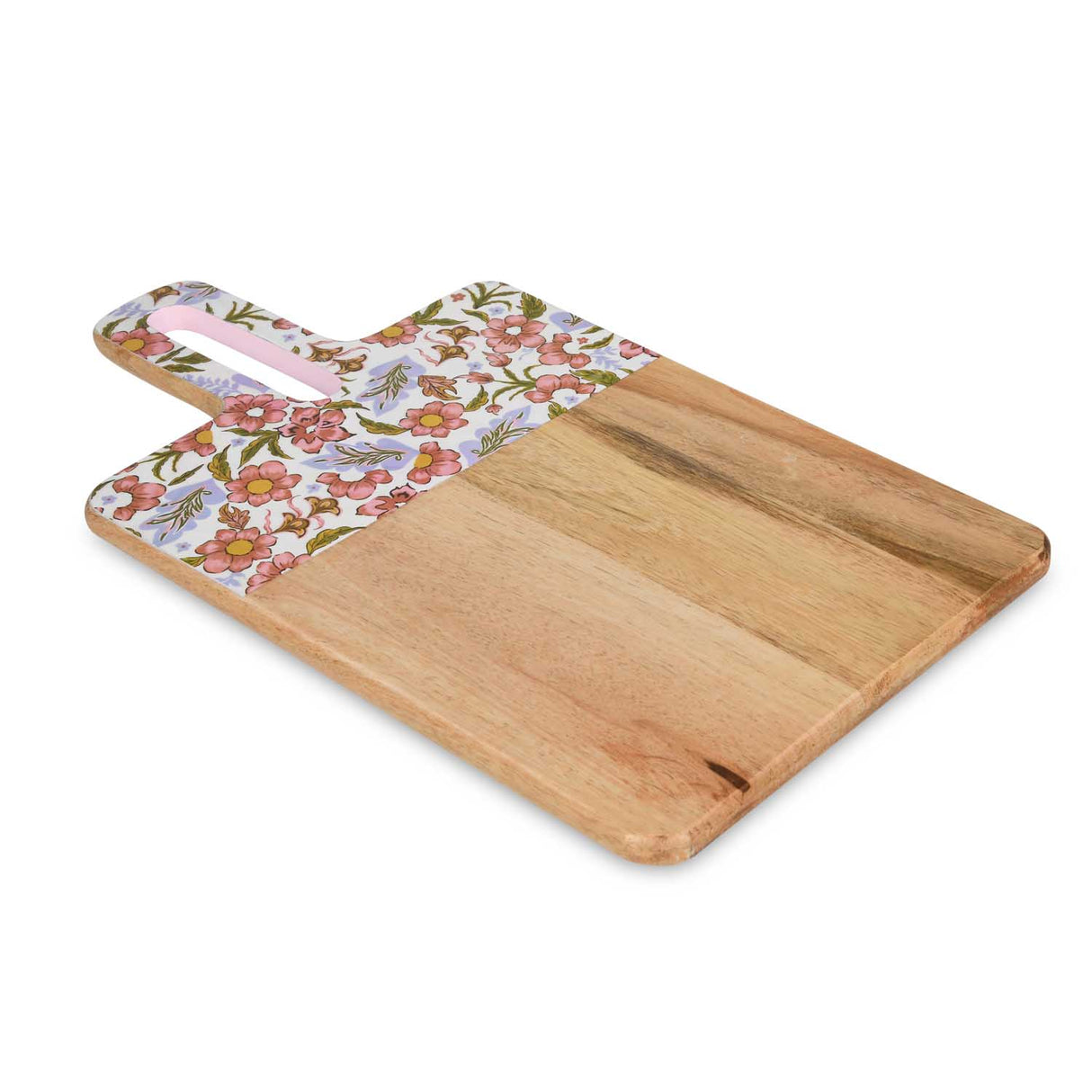 Wooden Serving Board with Handle- Pink