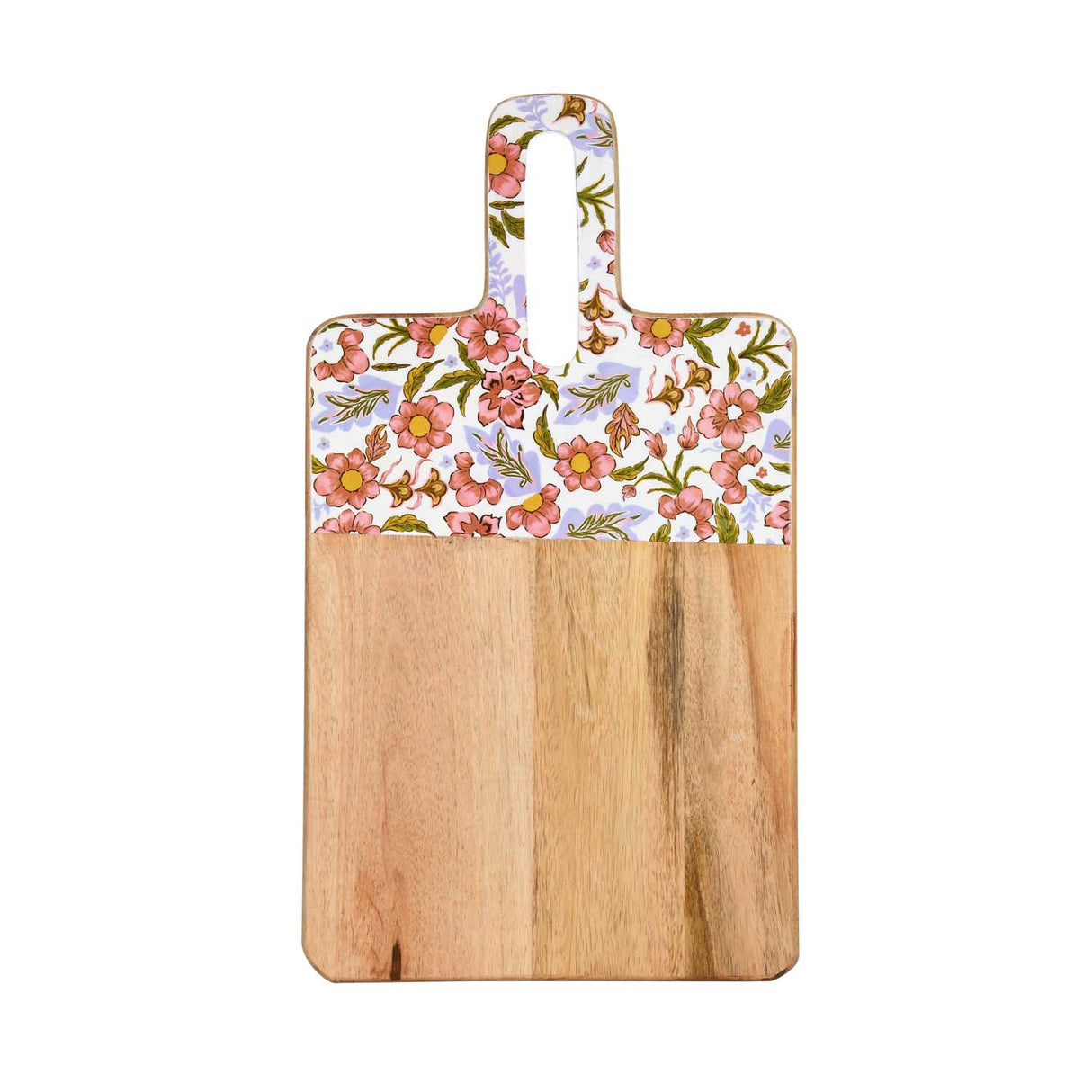 Wooden Serving Board with Handle- Pink