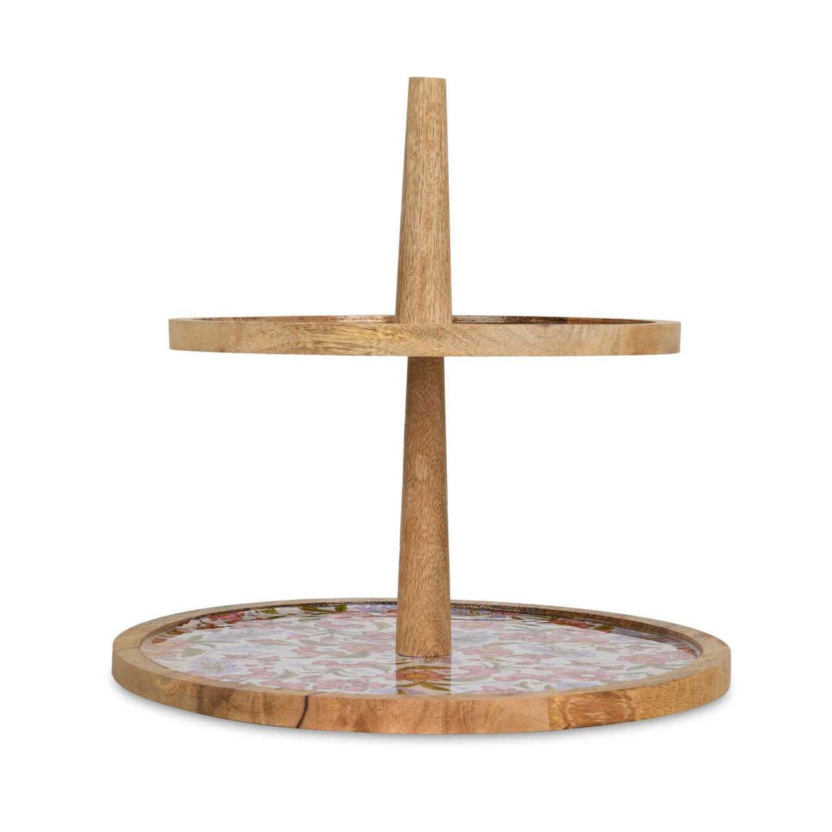 2 Tier Wooden Cake Stand- Pink