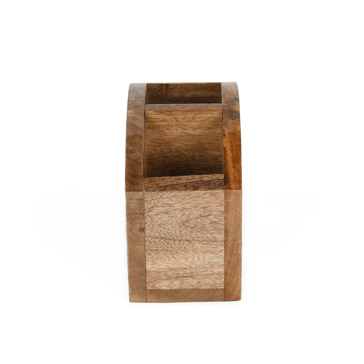 2 Compartments Wooden Organiser- Yellow
