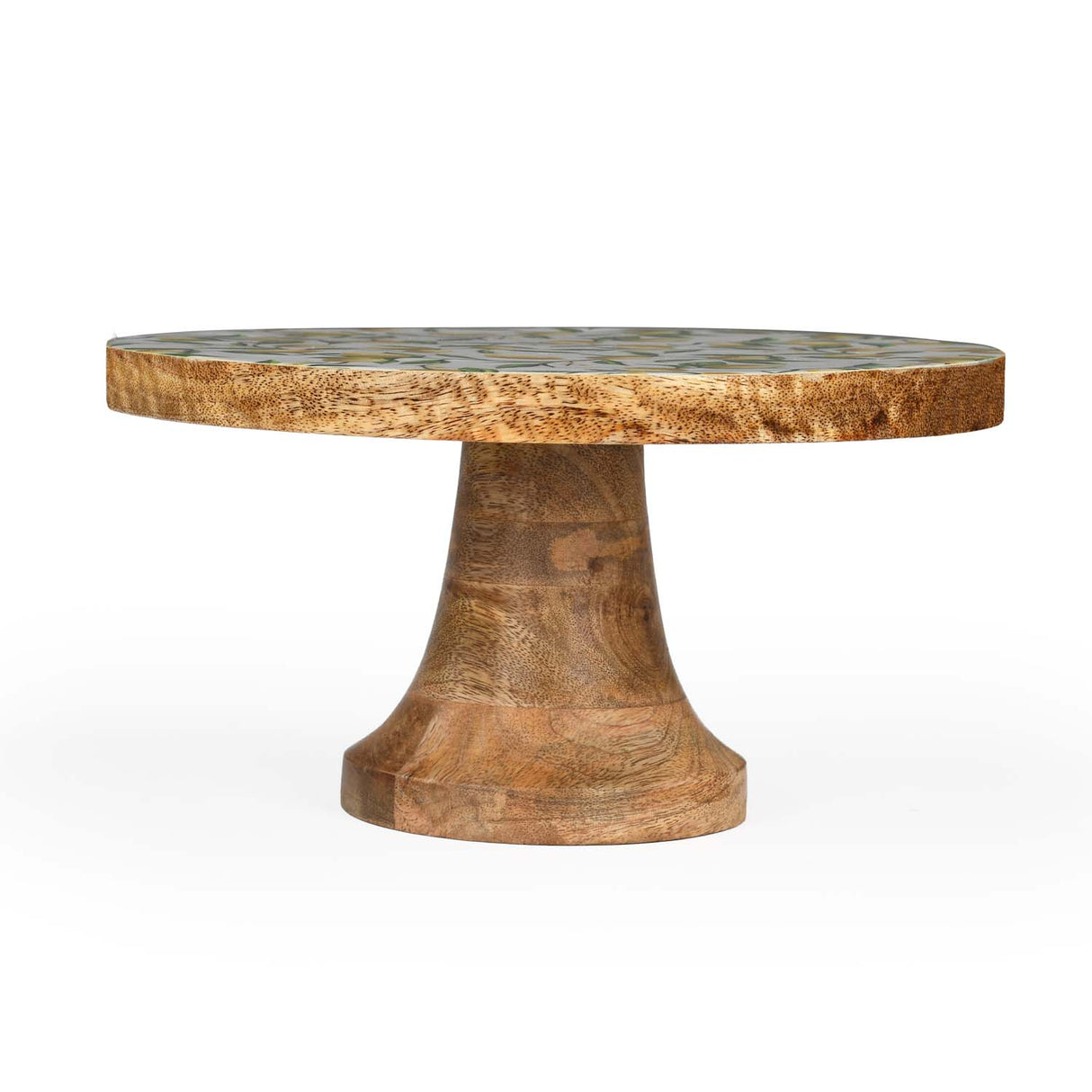 Lemon Lush Wooden Cake Stand with Base- Yellow