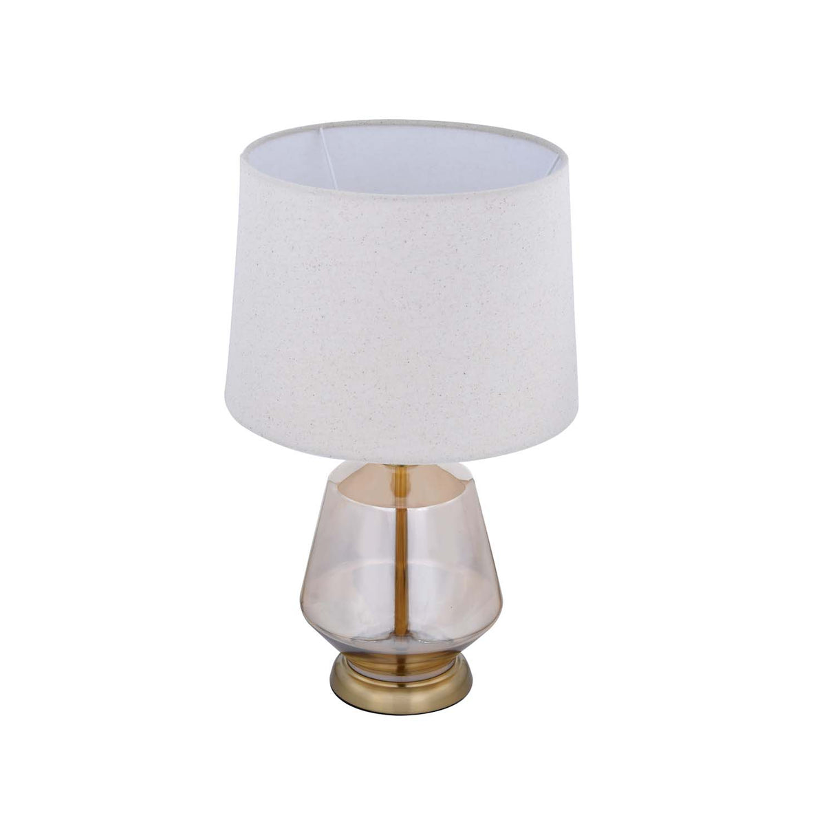 Decorative Polygonal Table Lamp- Orange & Cream