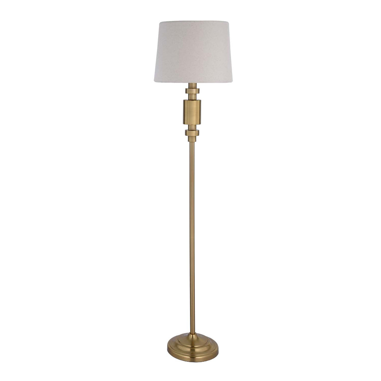 Stacked Drums Metal & Fabric Floor Lamp- Gold & Cream