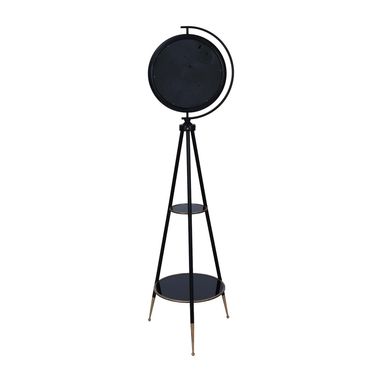 Gear Mechanism Floor Clock- Black & Gold