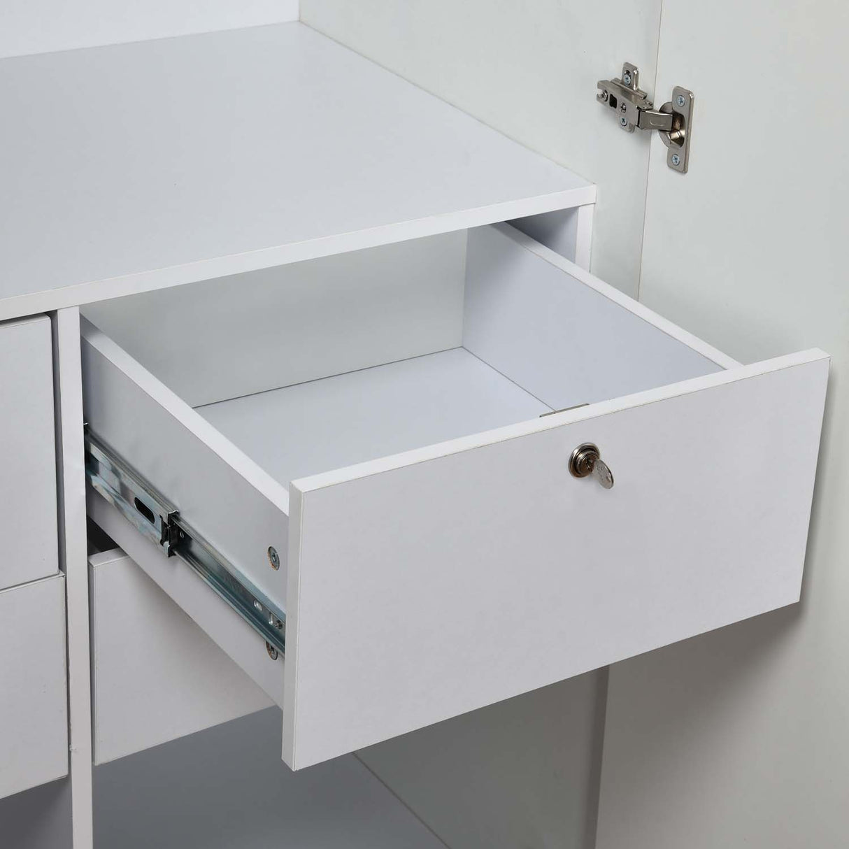Tron 2 Door Wardrobe- Travertine & White