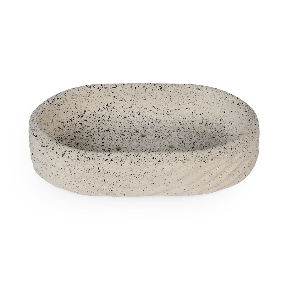 Textured Polyresin Soap Dish- Off White